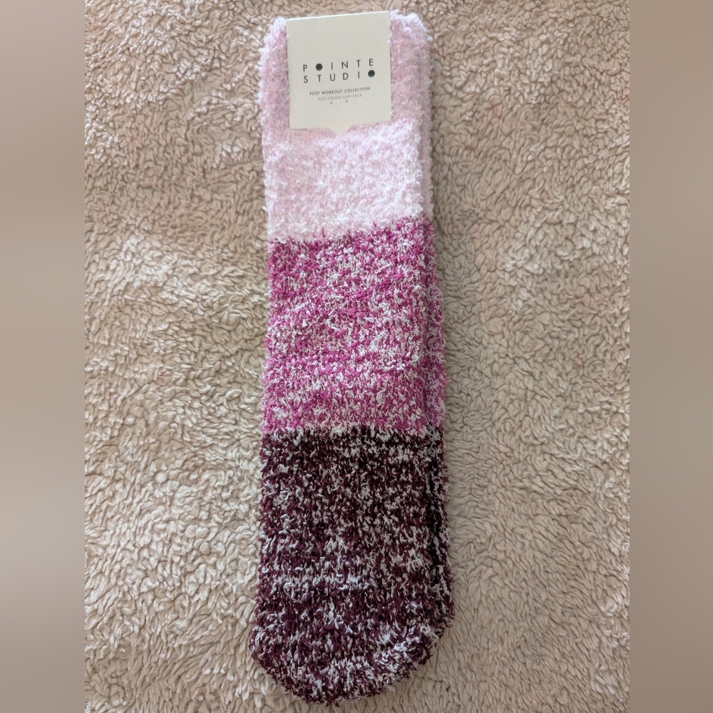 Pointe Studio Pink and Purple Fuzzy Socks